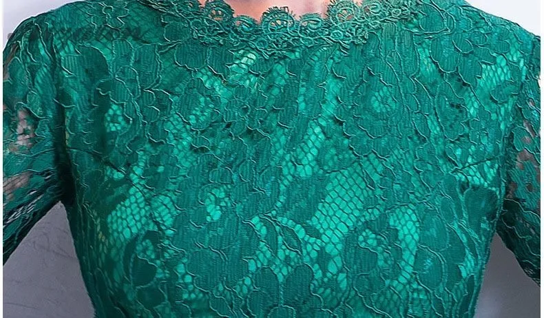Новый темно зеленый Длинные Cheongsam платья для женщин Chinoise Русалка кружево Qi Pao для Китайская традиционная костюмы Восточный вечер платье