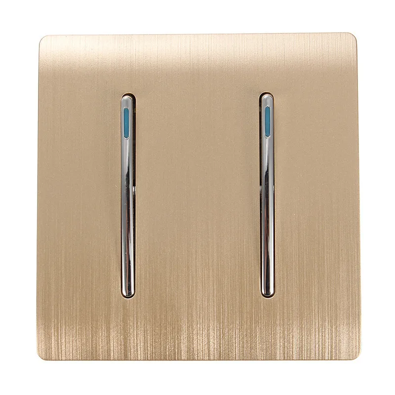 

Kempinski Wall Switch, 2 Gang 1 Way Light Switch, Champagne Gold Color, Special Texture, C31 sereis, 110~250V Popular