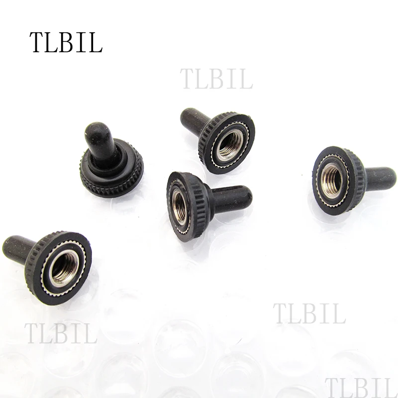 

High quality 10Pcs/lot 6mm Black Toggle Switch Waterproof Rubber Cover