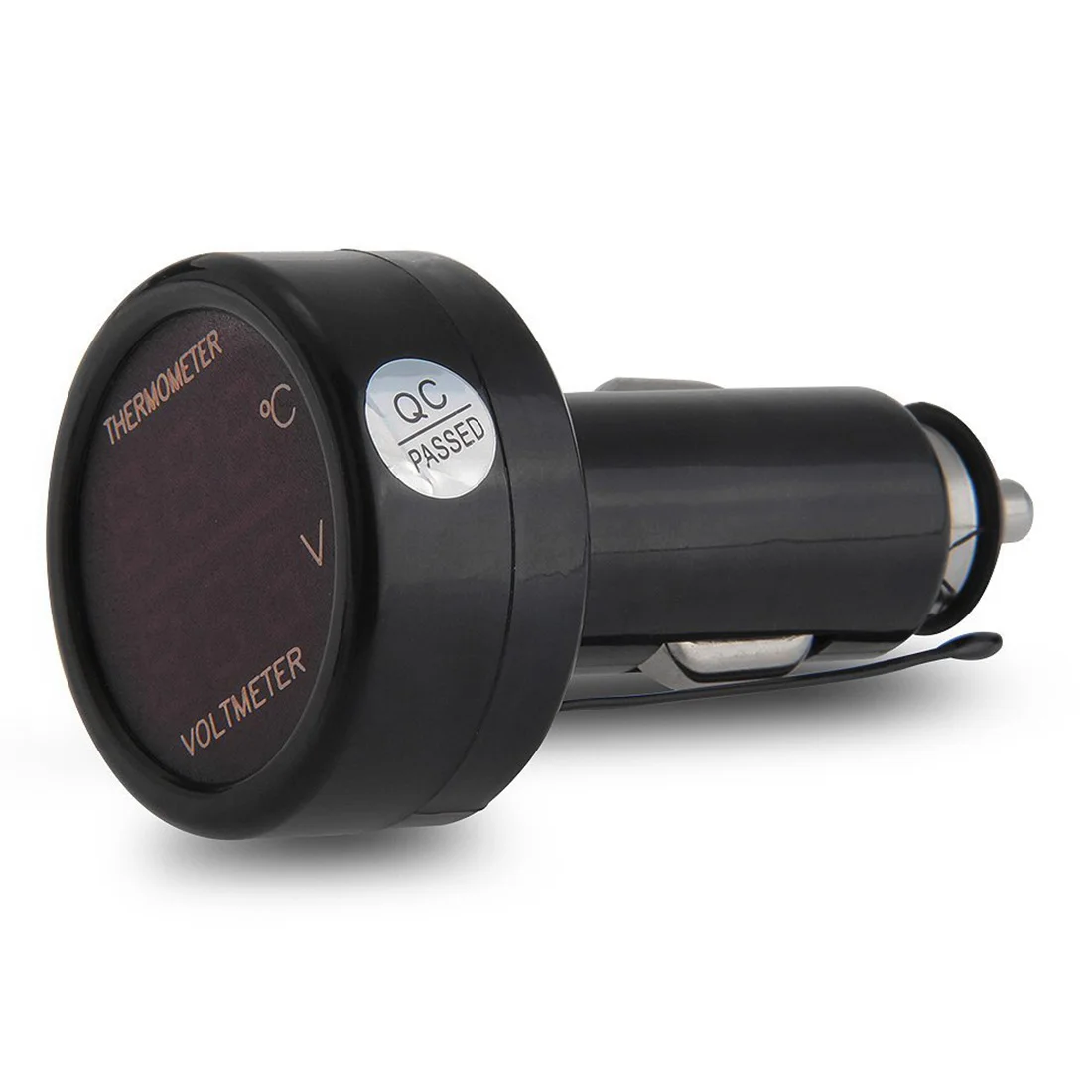 2 in 1 Red Digital LED car Voltmeter Thermometer Auto Car USB Charger 12V/24V Temperature Meter Voltmeter 1Pc