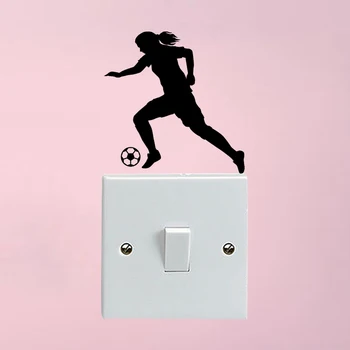 

Female Soccer Player Personality Accessories Wall Decal Light Switch Sticker 6SS0247