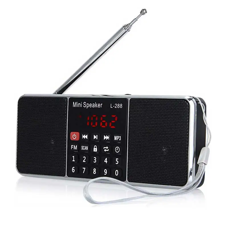 

Portable Mini L-288 FM Radio Speaker Music Player With LCD Screen TF Card USB Disk Support Volume Control Loudspeaker Radio