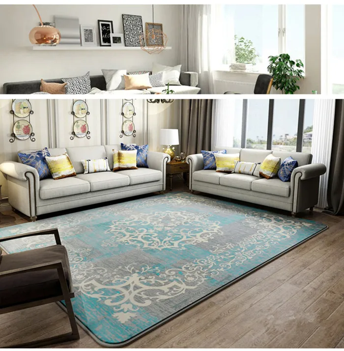 Европейские и американские ковры для гостиной, полиэстер, толстые коврики для спальни, домашний декор, диван, журнальный столик, коврик для Кабинета - Цвет: Q