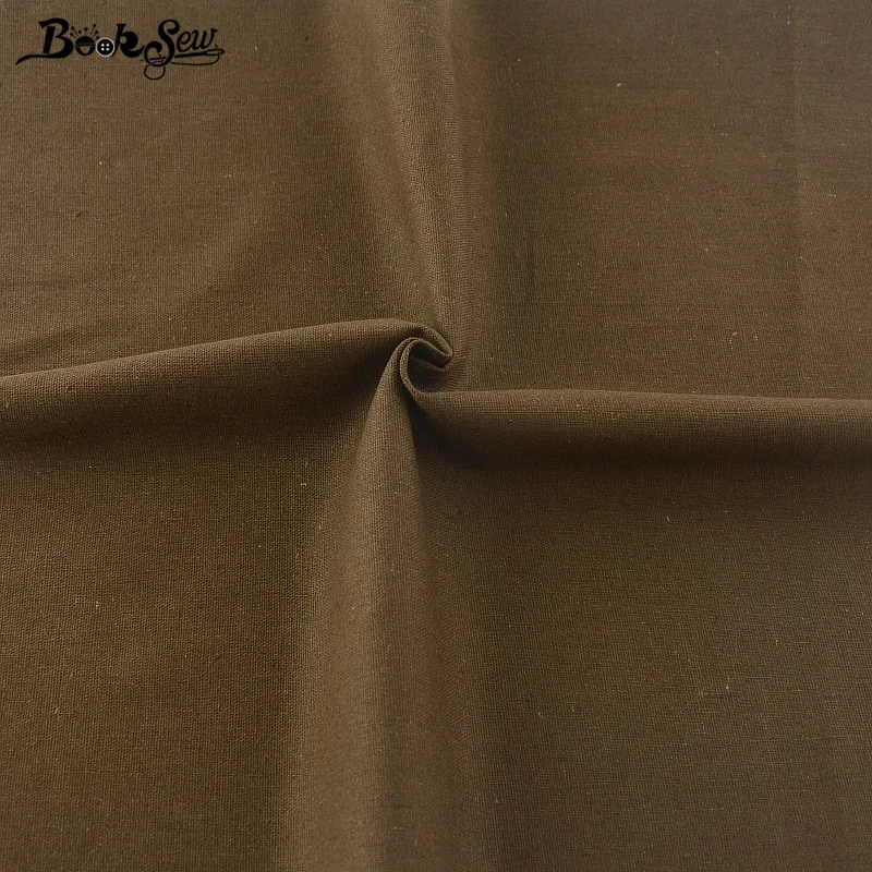 Booksew Dark Brown Cotton Linen Fabric Sewing Material Tissu For Tablecloth Bag Curtain Cushion Pillow Zakka Home Textile