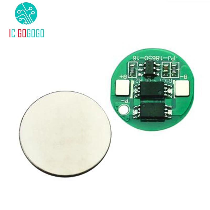 

Round Double MOS 4A 18650 Battery Protection Board 3.7V Lithium Polymer High Current Charge Discharge Protect Circuit BMS/PCM
