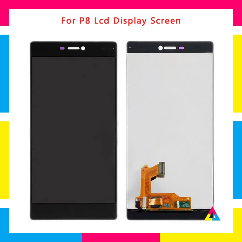 

5Pcs/lot LCD Display Screen With Touch Screen Digitizer Assembly For Huawei P8 Black White DHL
