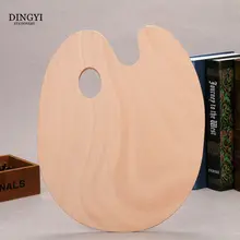 Деревянный гладкий плоский поднос с отверстием для большого пальца, овальная Палитра для художника, поддон для акриловых акварельных масляных красок, товары для рукоделия