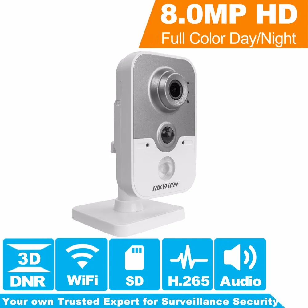 

Hikvision New WiFi Camera Indoor DS-2CD2485FWD-IW 8MP IR Cube Wireless IP Camera H.265 Built-in Microphone & SD Card Slot