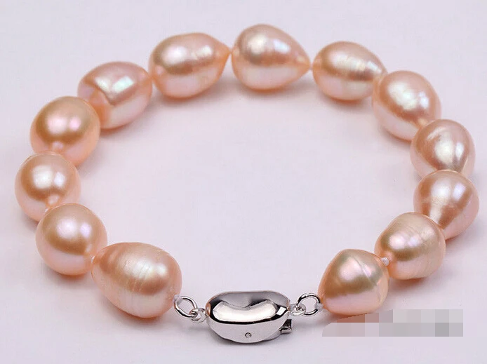 

free shipping 09456 Oval Pink Freshwater Pearl Bracelet-Girl Jewelry Gift