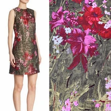 Европейский и американский изготовленный на заказ модный трехмерный цветок Пряжа-окрашенная жаккардовая ткань для пальто платье Рождество tissu telas DIY