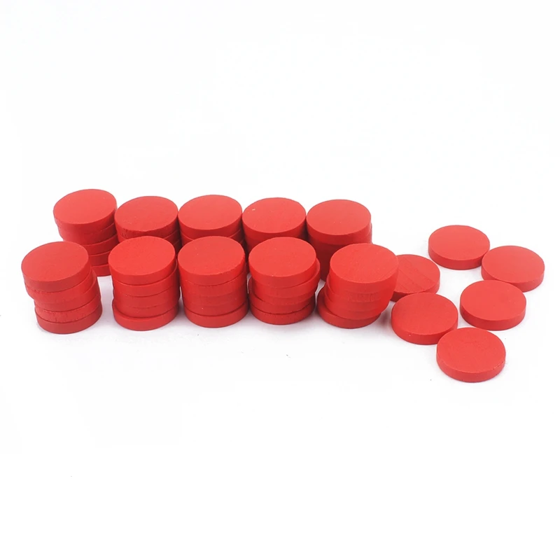 Montessori Materials Kids Wood Toys 55Pcs Red Counters Learning Mathematics Wooden Chips Baby Toy Preschool Brinquedos Juguets Montessori Materials Kids Wood Toys 55Pcs Red Counters Learning Mathematics Wooden Chips Baby Toy Preschool Brinquedos Juguets