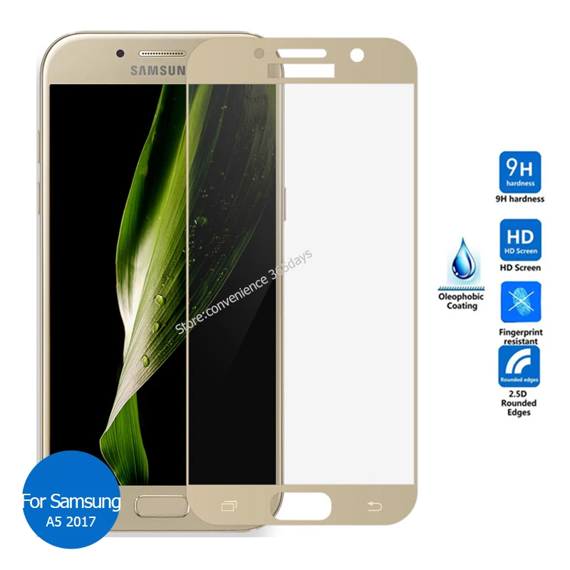 

For Samsung GALAXY A5 2017 Full Cover Tempered Glass Screen Protector All Body Safety Film on A 5 520F A520F A520 SM-A520F