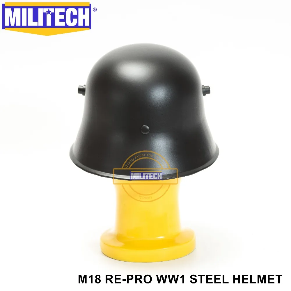 MILITECH WW1 черный немецкий шлем для мотоцикла WWi немецкий шлем M18 шлем