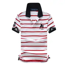 Размер США, Пике, хлопок, Большая лошадь, для мужчин, 3 буквы, вышивка логотипа, рубашки поло, полосатые, модные, homme, брендовые, рубашки поло, брендовая одежда