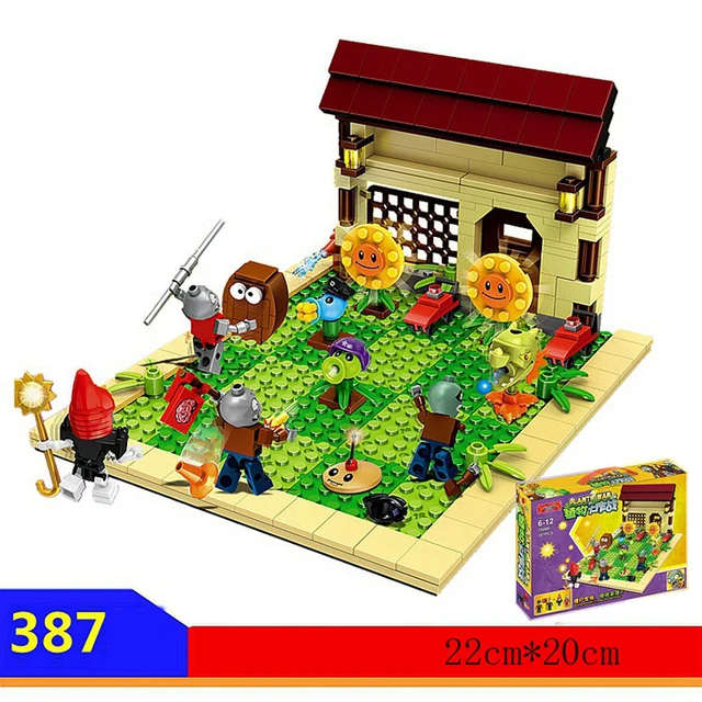 Cheap 22CM*20CM Small Particle Blocks PVZ Plants Vs Zombies Toys Hobbies Action Figures Toys For Children Christmas
