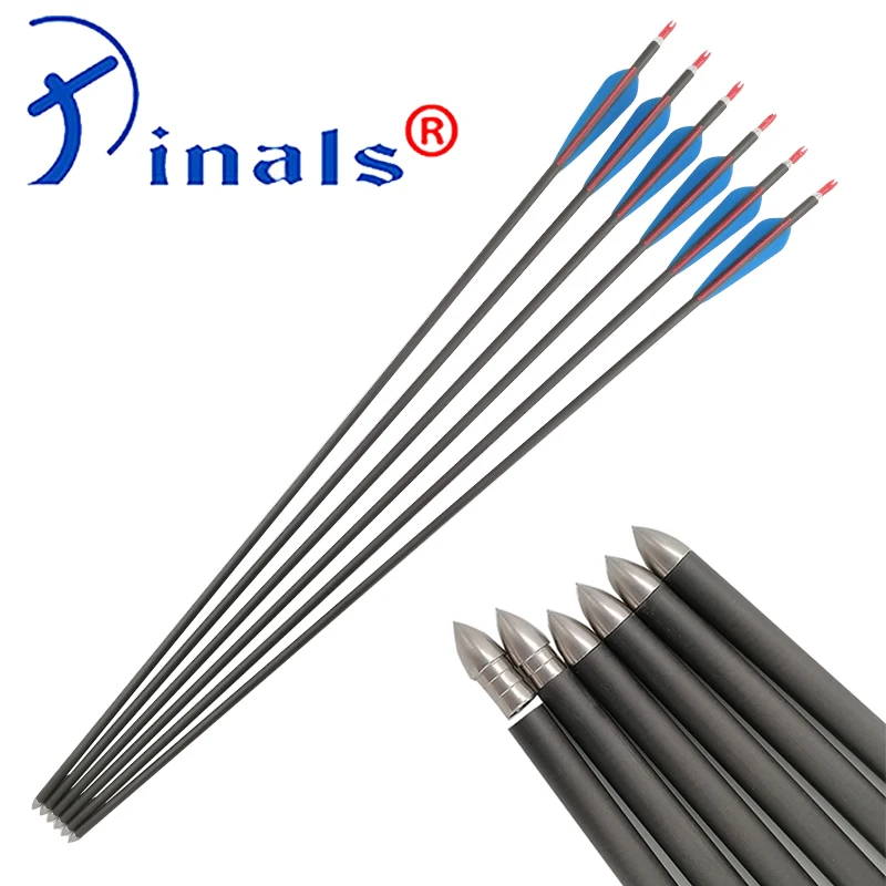 

OD8.9mm Spine 300 Indoor Archery Carbon Arrows 28/30/33Inch Shafts Vanes Points for Compound Recurve Bow Shooting Hunting