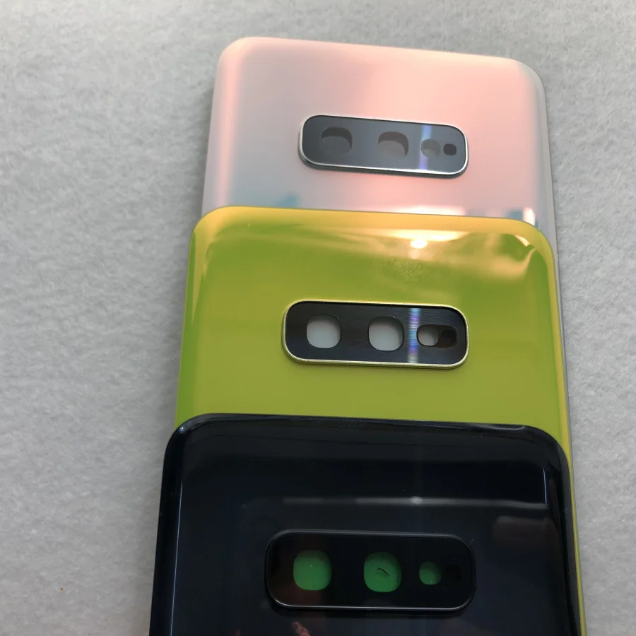 Стеклянная задняя крышка аккумулятора для Samsung Galaxy S10e G970 G970F корпуса с объективом
