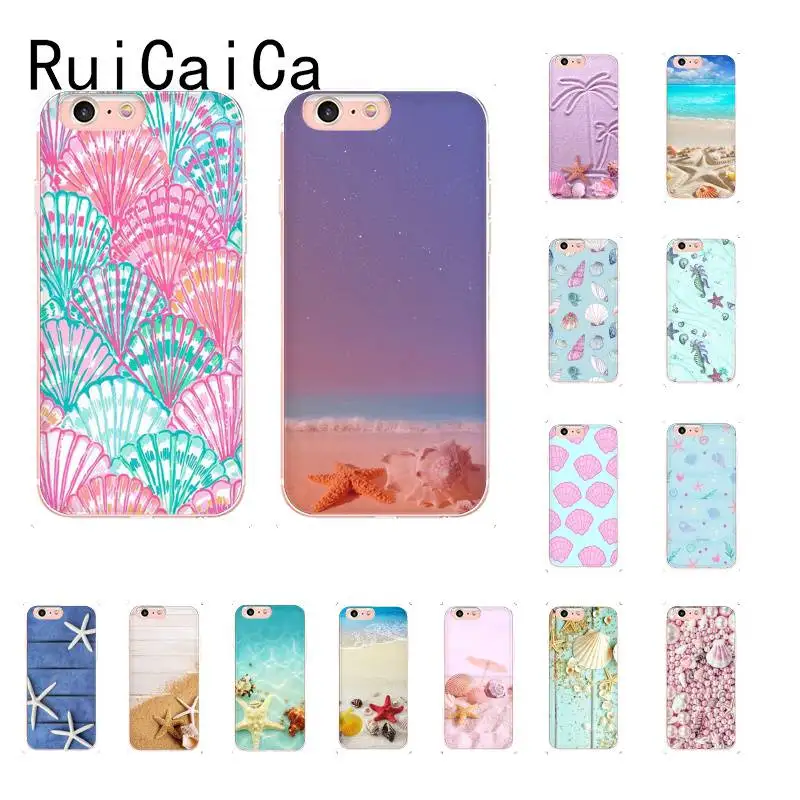 

RuiCaiCa Pink sand and sea shells summer beach popular Phone Cover for iPhone 8 7 6 6S Plus X XSMAX 5 5S SE XR 11 11pro 11promax