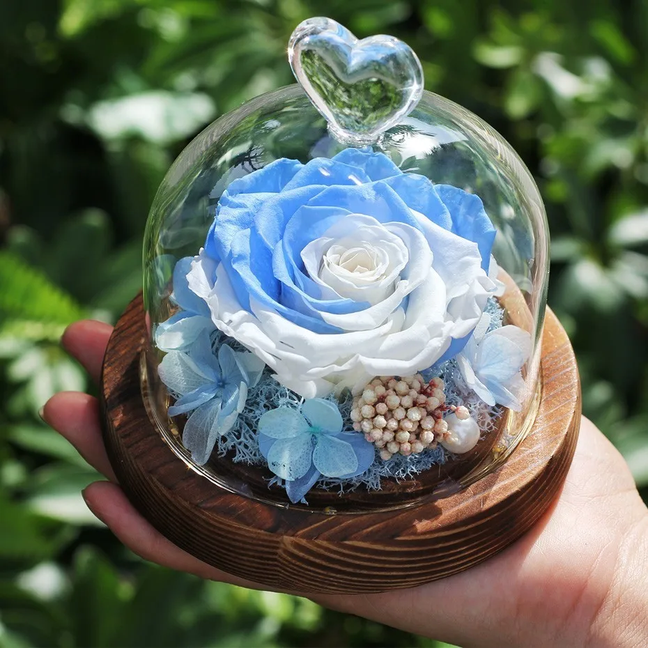 

NEW Forever Rose Flower Festive Preserved Immortal Fresh Rose in Glass Creative Gift flores artificiales