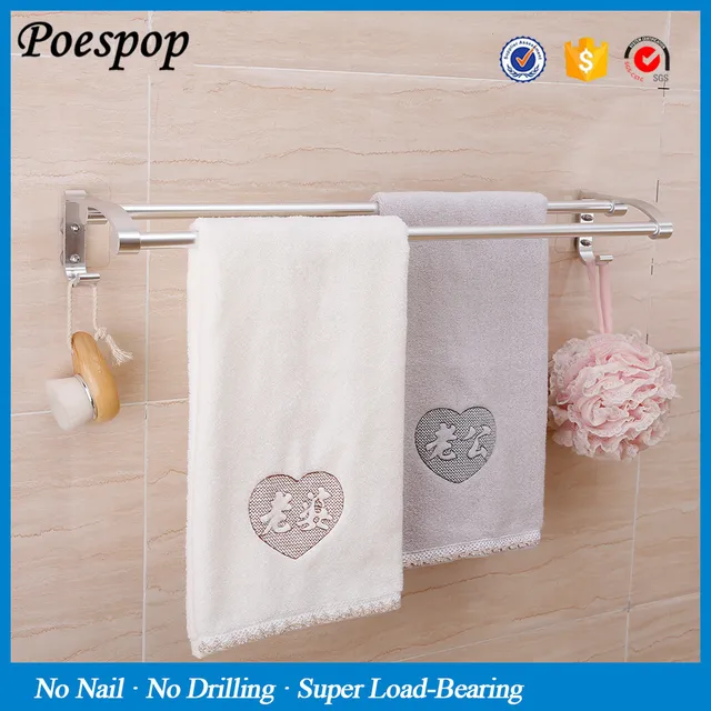 Aliexpress Posepop Magic Sticker No Drill Aluminum Towel Bar Kitchen Bath Holder Bathroom Hanger With Hook Accessories Aliexpress Posepop Magic Sticker No Drill Aluminum Towel Bar Kitchen Bath Holder Bathroom Hanger With Hook Accessories