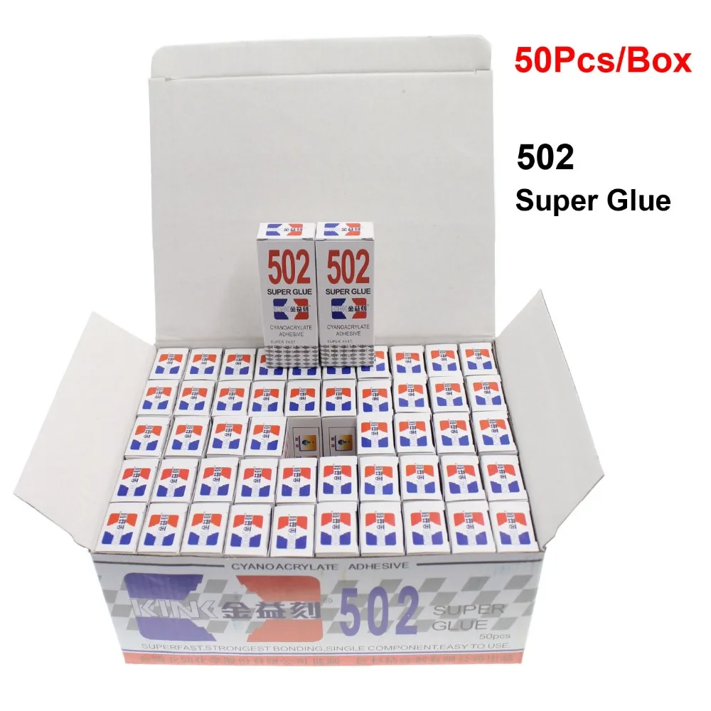 

50Pcs/Box Liquid Cyanoacrylate Super Glue 502 Strong School Leather Wood Fabric Scrapbooking Tool Accessory Stationery Store Bts