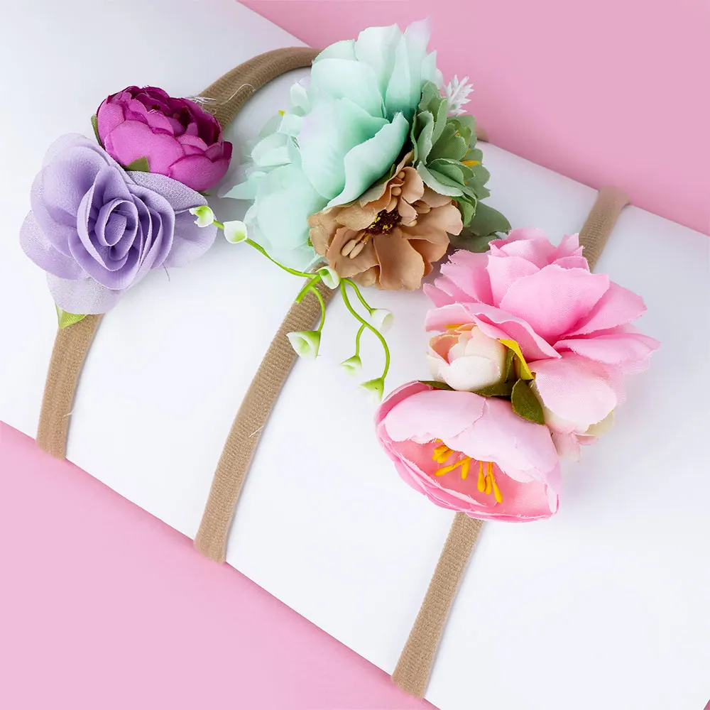 

3 Pcs/Set Lovely Girls Hairbands Headwear Baby Accessories Flower baby girl headbands bandeau bebe fille