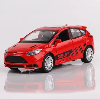 

Ford Fox 1:32 scale alloy pull back car model diecast metal toy vehicles sound&light 4 open doors multicolor free shipping