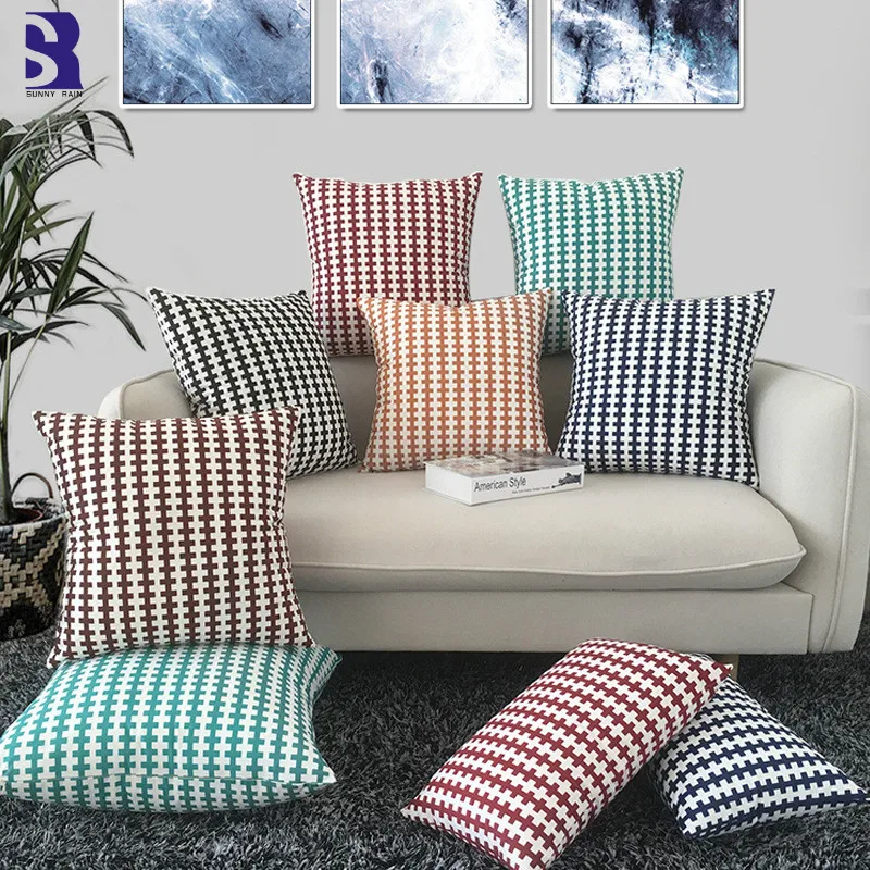 

SunnyRain 1-piece Geometric Pillow Cover Decorative Cushion Cover Throw Pillow Cover For Sofa Not Come With Pillow