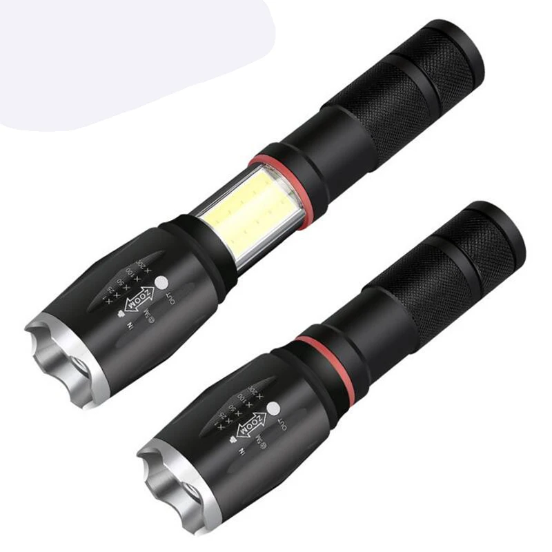 

LED outdoor lighting COB light flashlight charging long-range telescopic zoom night ride flashlight led lamp Flashlight