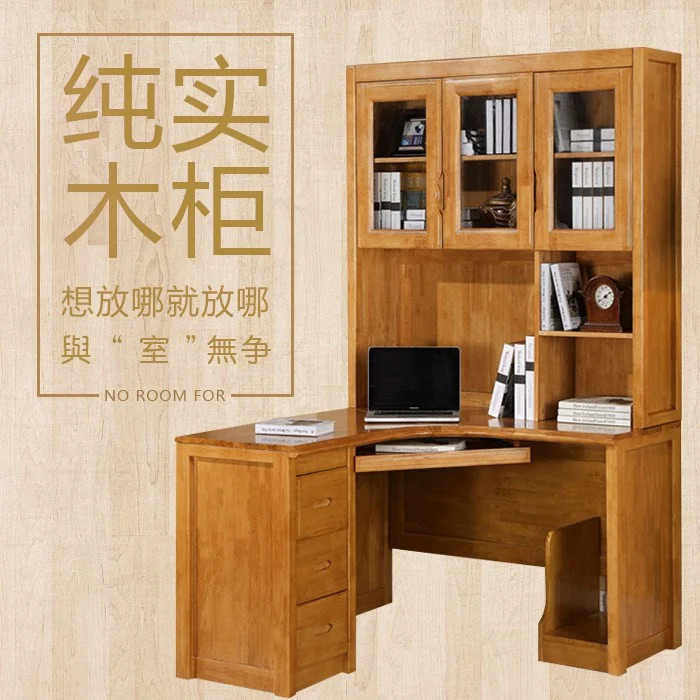 Depressie parfum essence Tafel Eiken houten kast hoek computer bureau combinatie desktop  minimalistische home - AliExpress
