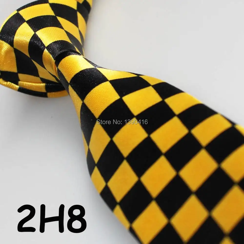 2016 Latest Style Unique Men's Necktie Black&Yellow Geometric Design/Necktie For Men/Classic Tie/Boy's Accessories/Men Dress Tie
