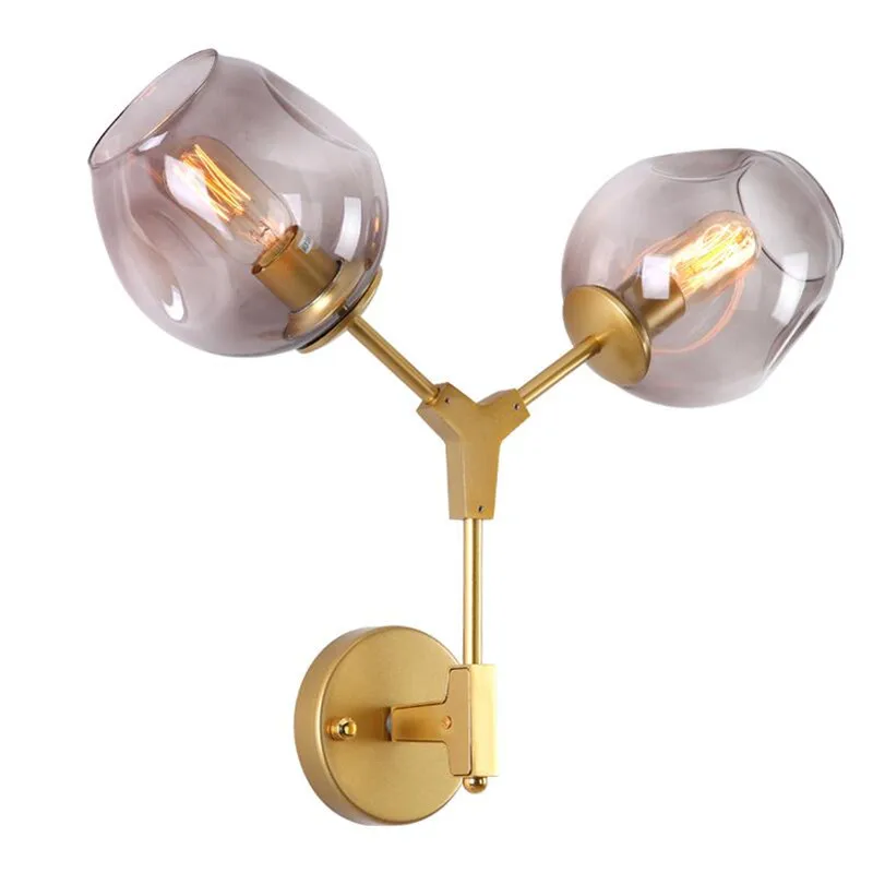 

Modern Glass Ball Wall Lights Fixtures Retro Nordic Wall Lamp Sconce For Living Room Bedroom Glass Lampshade Bathroom Light