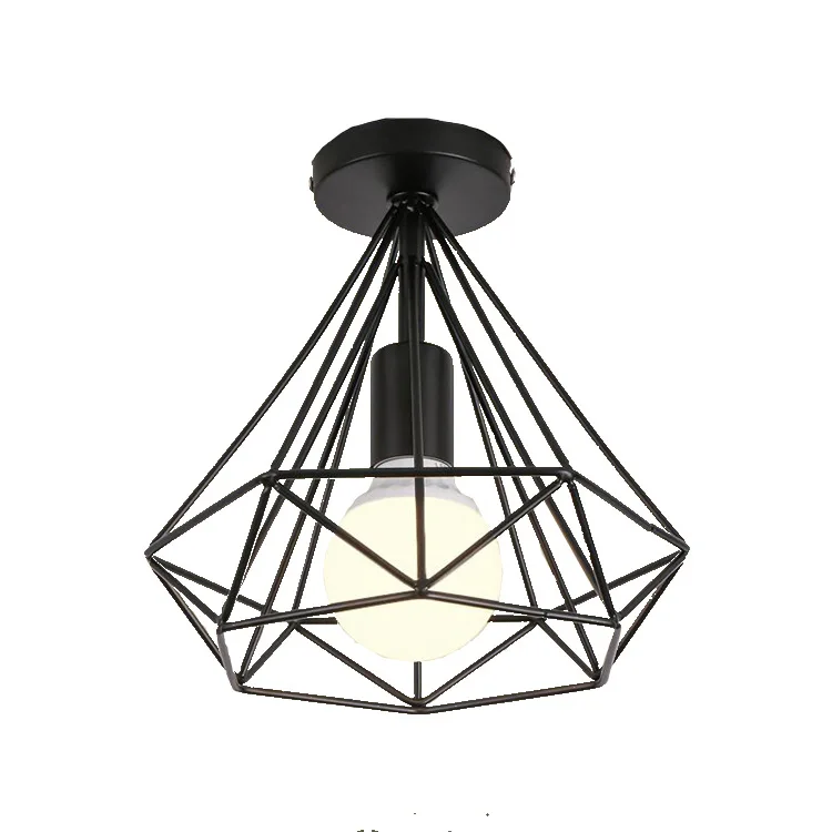 

American Iron Black Ceiling Lamp Nordic Lanterns Entrance Cloakroom Led Ceiling Light Creative Study Balcony Corridor Lamps