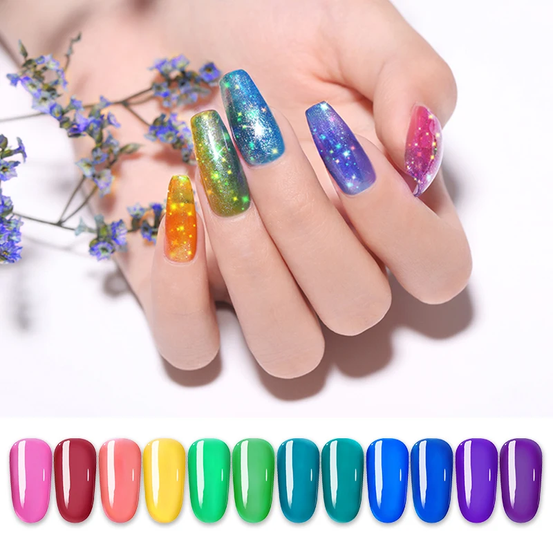 LILYCUTE 5ml Jelly Nails Acrylic Pure Glaze Nail Gel Candy Glass Summer ...