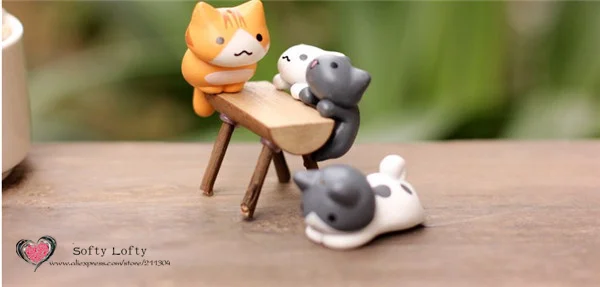 Cute Little Kitten Cats mini figures pvc toys - 3