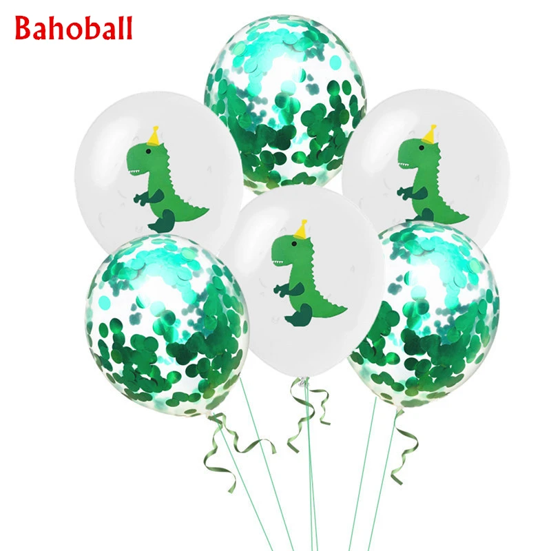 

10Pcs 12 Inch Cartoon Dinosaur Confetti Balloon Baby Shower Children Party Happy Birthday Balloon Baby Party DIY Decoration