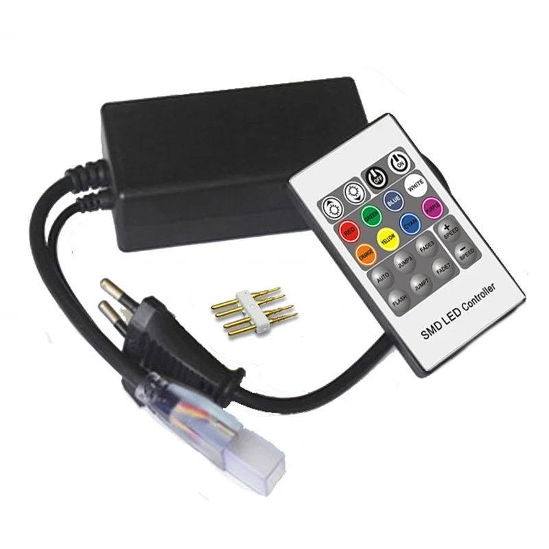 

20 Key IR Remote Controler RGB Controler AC220V LED Strip Controller for Dimmer SMD 5050 RGB AC 110-240V Led Strip Light EU plug