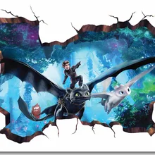 Печать на заказ Настенная роспись Как приручить дракона 3 плакат HTTYD 3D Наклейка на стену Беззубик обои для гостиной наклейки#0866