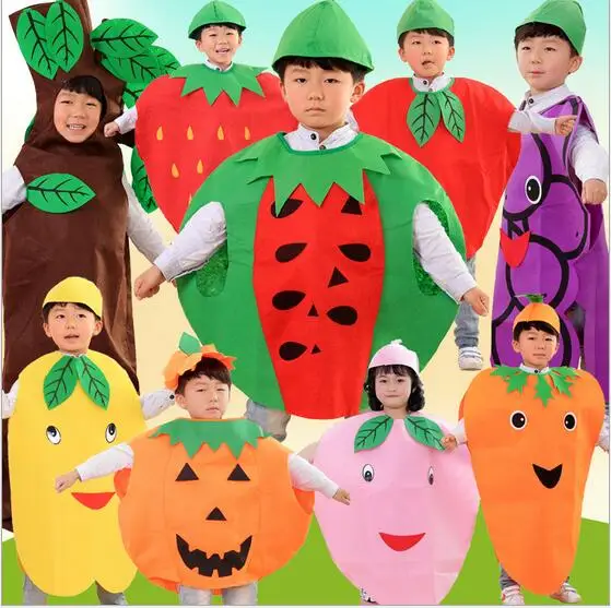 

Children Kids Halloween Party Children's Day Cartoon Fruit watermelon/Strawberry/apple Costumes Cosplay Clothes Boy Girl NL749