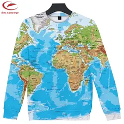 Карта мира, мужские 3D толстовки с круглым вырезом, одежда, карта мира 2019, мужские повседневные толстовки в стиле хип-хоп Harajuku, тренд одежды