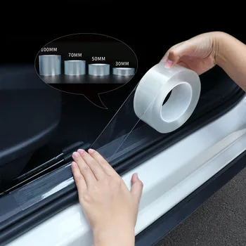 

5M 10M Nano Glue Car Sticker Auto Interior Protector Film Door Edge Protective Car Trunk Door Sill Full Body Sticker Accessories