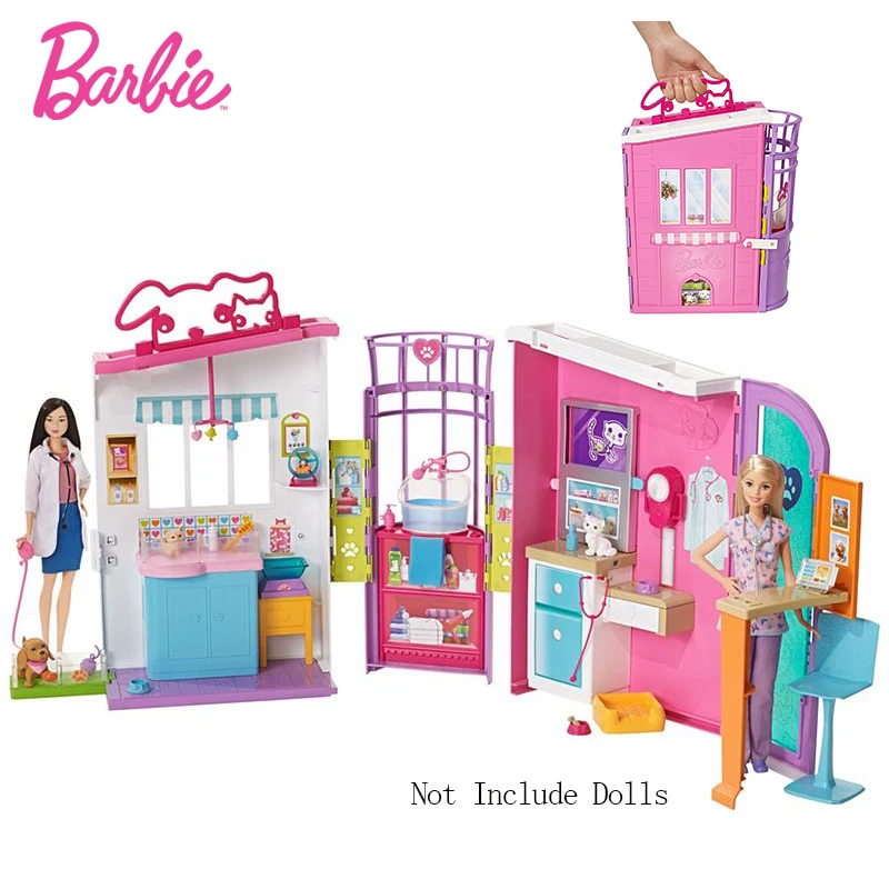 

Original Barbie Doll Pet Care Center Doll house Accessories Kit Cute Room Baby Girl Toys For Children Poppenhuis Casa de Bonecas