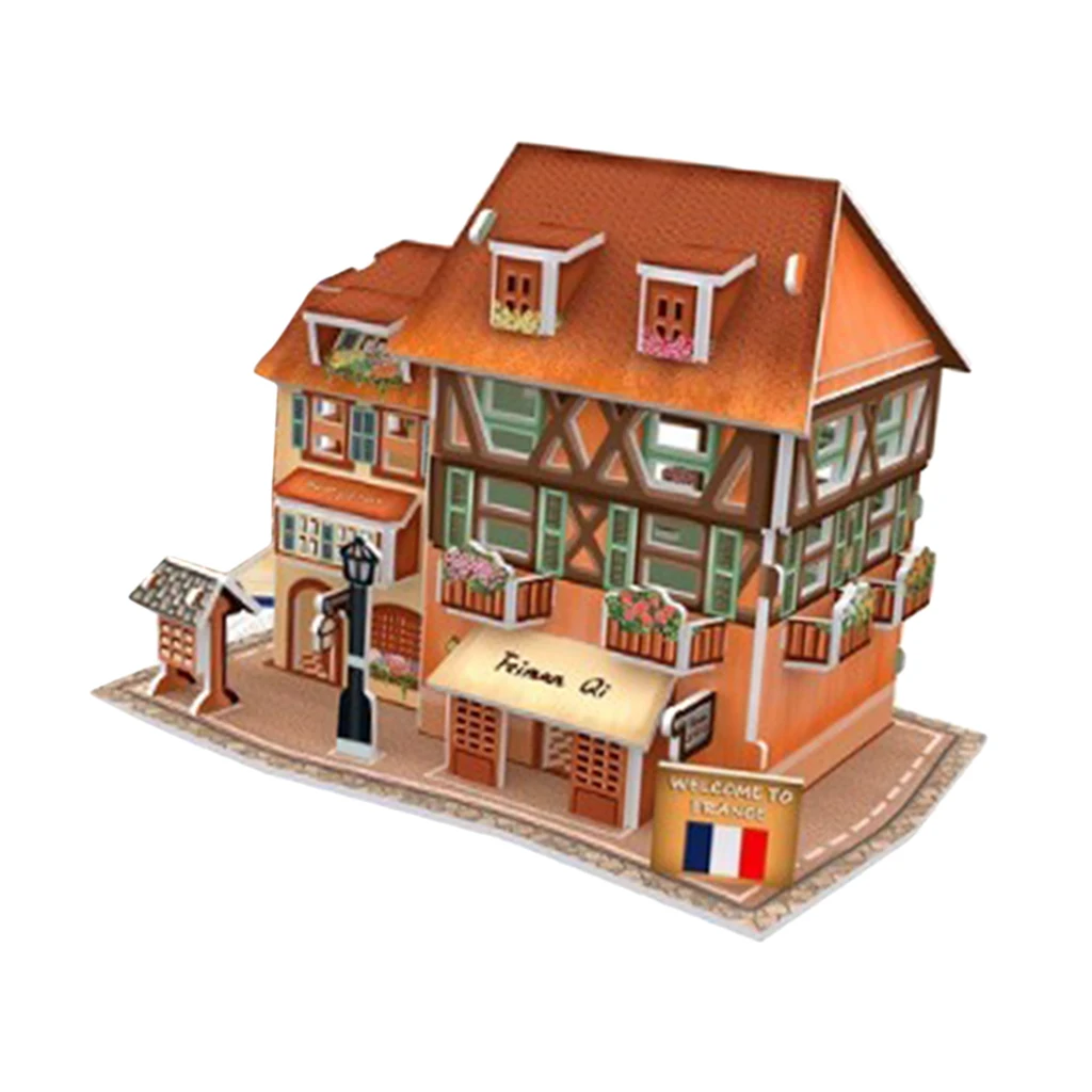 DIY Miniature Dollhouse Wooden Furniture Kit Handmade Crafts French Loft Apartment Model 1/24 Scale Puzzle Doll House Toys