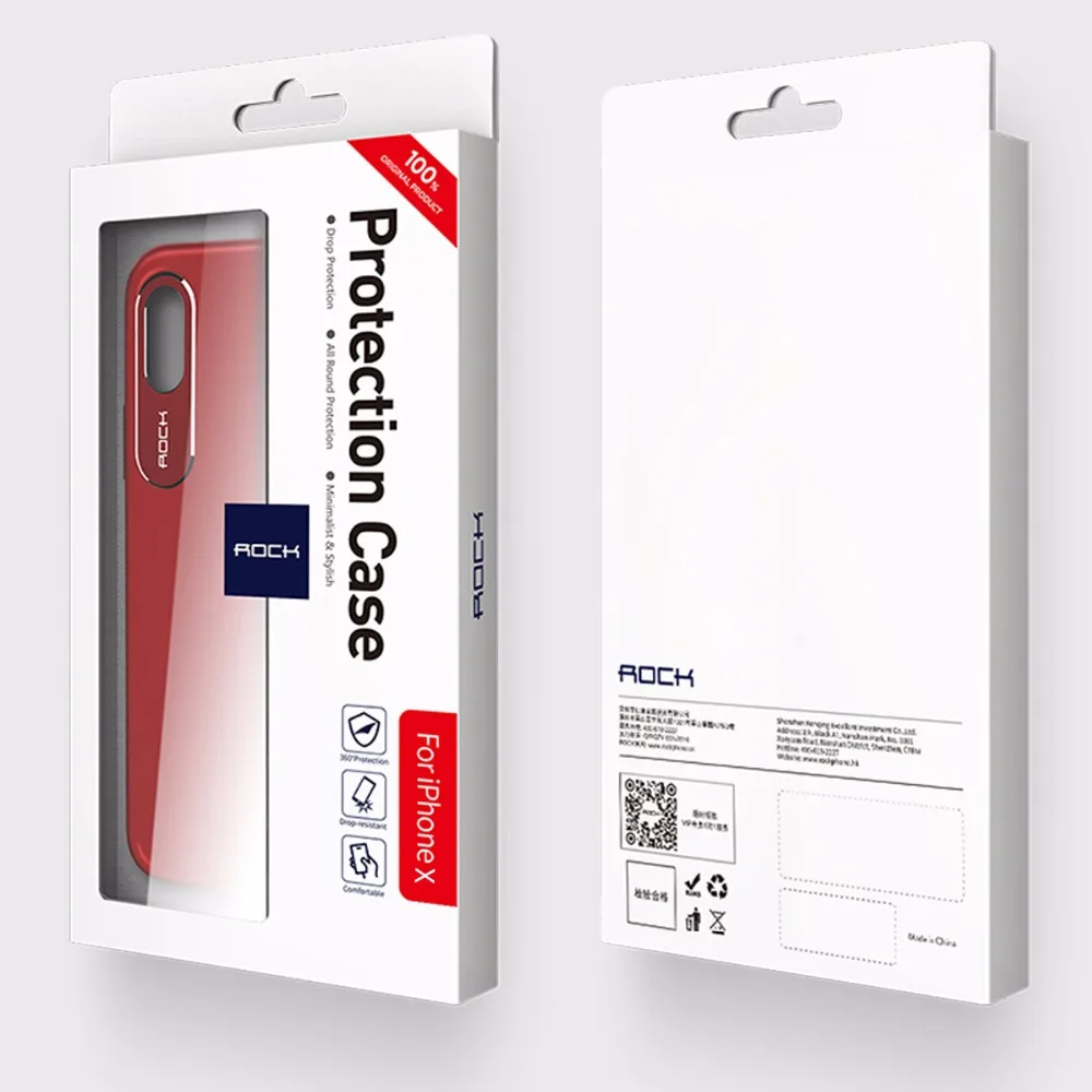 Funda trasera delgada ROCK para iPhone X Funda con pintura antigolpes para iphoneX 10 Capa Funda protectora