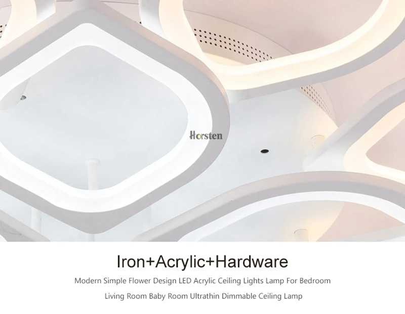 Modern White Flower High Power LED Ceiling Chandelier For Living Room Bedroom Acrylic Iron LED Chandelier Lamp 110-240V (20)