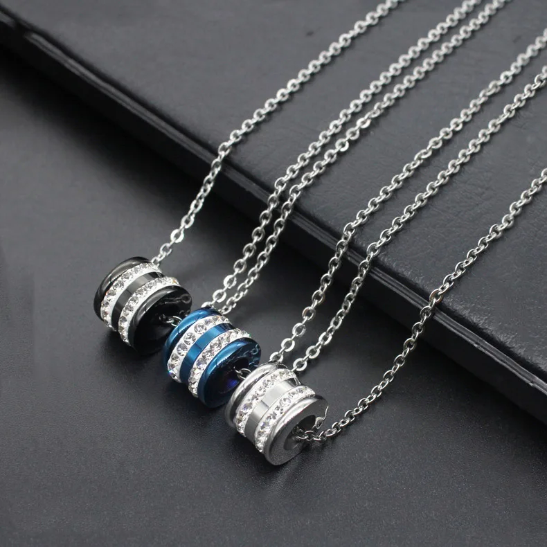 

Fashion simple new titanium steel drum pendant stainless steel clavicle necklace men and women jewelry hot sale