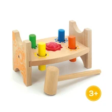 Baby Noise Maker Early Learning Toys Wooden Knocking Hand Hammer Ball Wood Mallet Knock Pilling Toy Intellectual Games Children