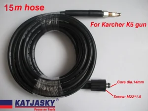 Image 1 - 15 M tubo di lavaggio Auto fit K5 connettore Karcher 400Bar 5800PSI, M22 * 1.5*14mm, tubo di lavaggio ad alta pressione