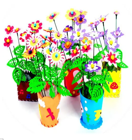 Kids Creative DIY 3D EVA Handwork Flowerpot Decor Children Artificial Flower Pot Hand Early Childhood Educational Kids Creative DIY 3D EVA Handwork Flowerpot Decor Children Artificial Flower Pot Hand Early Childhood Educational