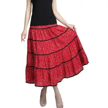 2017 d’été jupe occasionnelle femmes élégant imprimer maxi d’été vintage saia longa jupe femme jupe longue robe dames femme vêtements